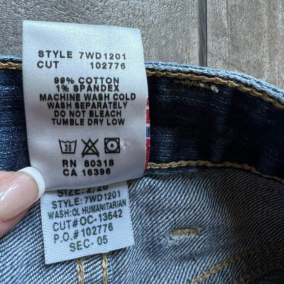 Womens Lucky Brand Lola Straight Run Stitch Jeans 2/26 Frayed Hem Low Rise - Picture 9 of 14